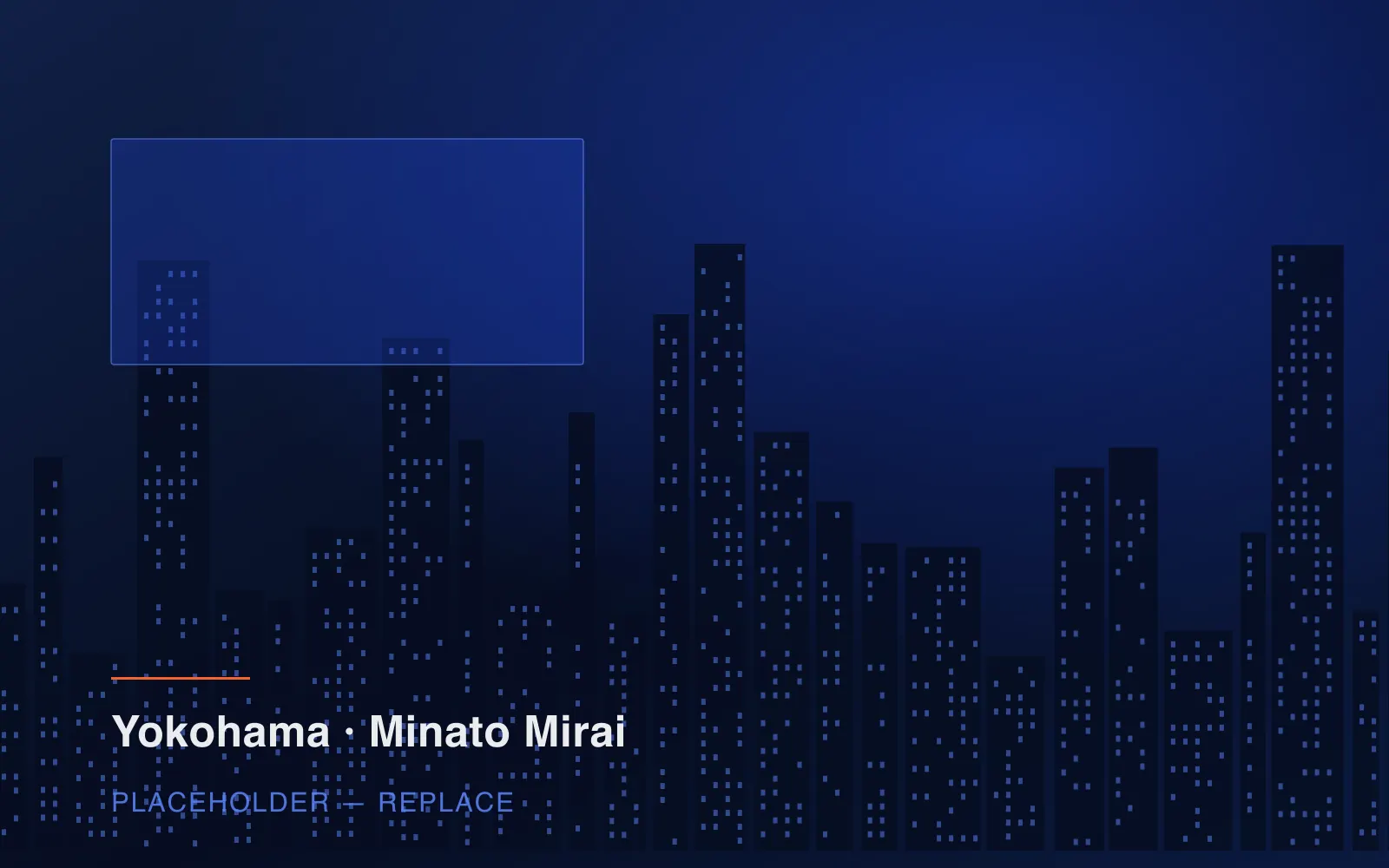 Illuminated towers and waterfront skyline of the Minato Mirai district in Yokohama at dusk